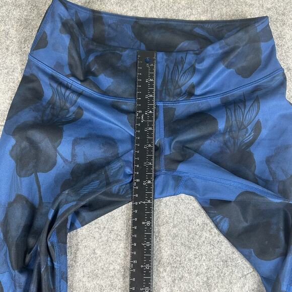 Lululemon Wunder Under Cropped Jumbo Floral Leggings Size 8 Blue Black - Picture 4 of 8